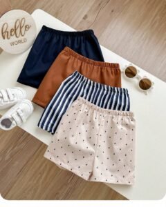 Pantalones cortos casuales elásticos de cintura unicolor de patrón