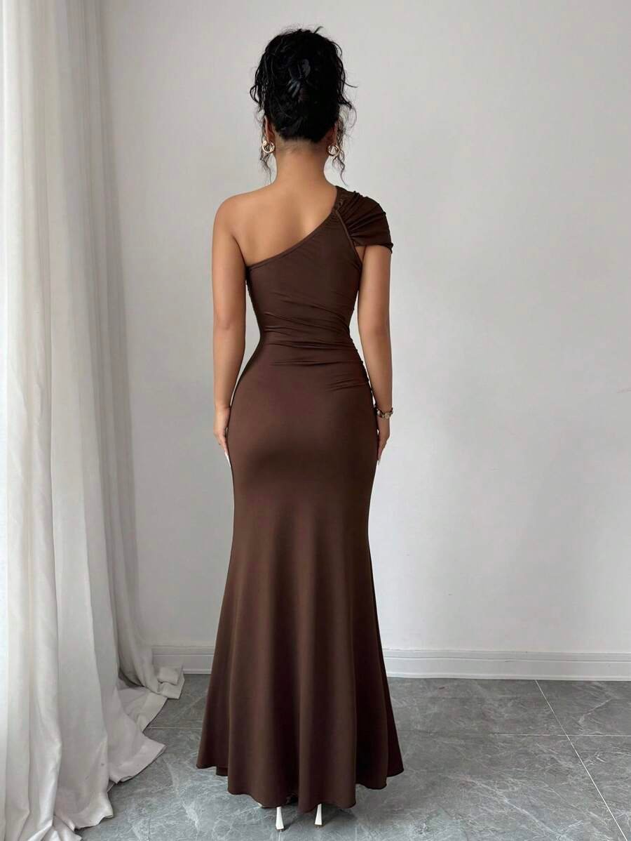 Vestido elegante y casual con cuello oblicuo - Imagen 3