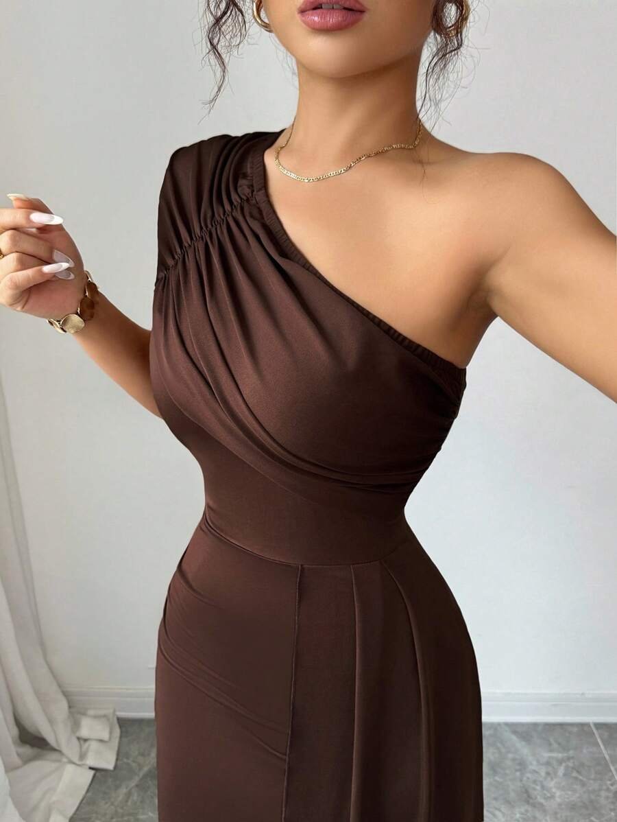 Vestido elegante y casual con cuello oblicuo - Imagen 2