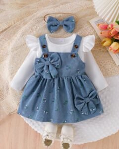 Camiseta de manga larga y vestido sin mangas con estampado floral