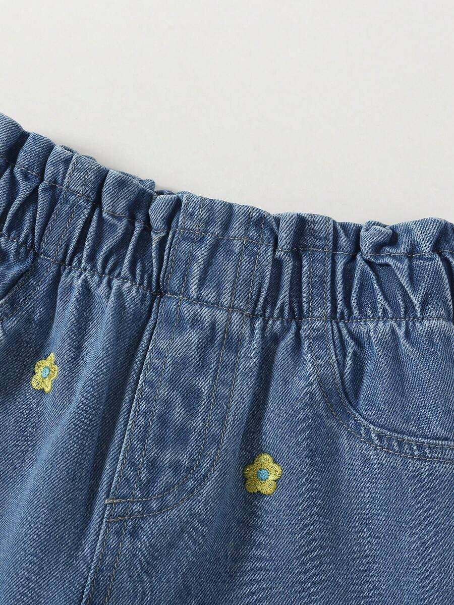 Jeans rectos con cintura y dobladillo con flecos - Imagen 2