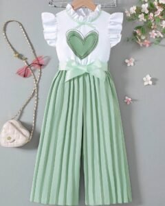 Blusa de manga corta y pantalones palazzo de pierna ancha