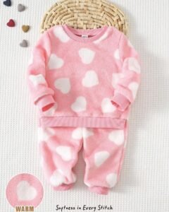 Sudadera de cuello redondo con forro térmico y pantalón jogger a juego