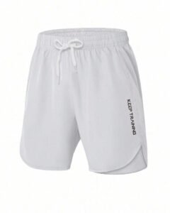 Pantalones cortos deportivos con estampado de letras y cordones