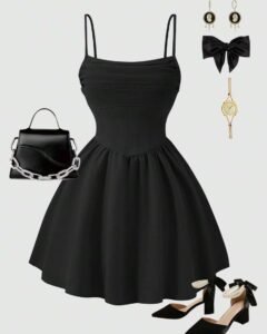 Vestido de tirantes de unicolor con diseño plisado de moda