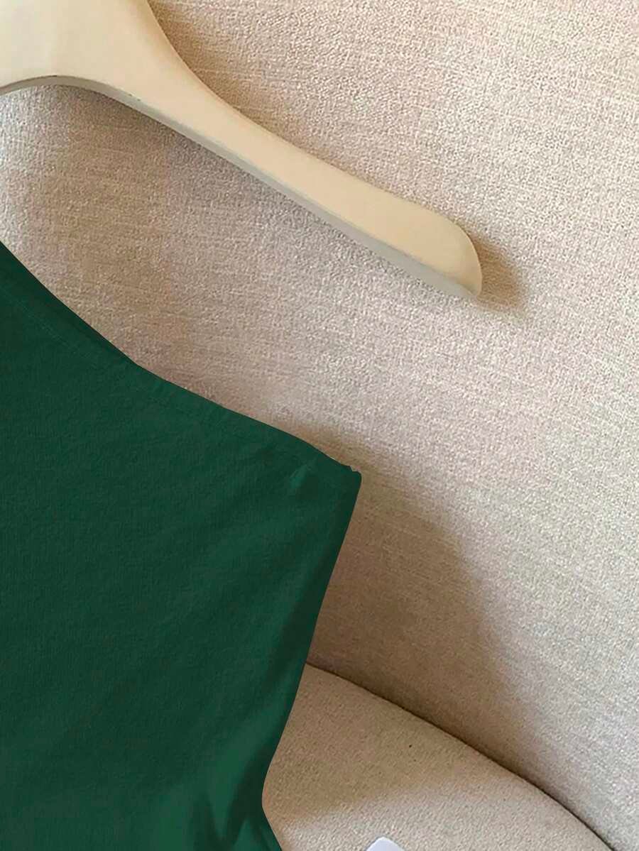 Blusa unicolor sin mangas con dobladillo y con abertura - Imagen 2