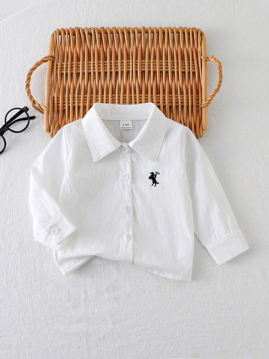 Camisa de polo de manga larga con cuello clásico