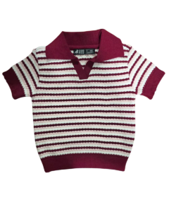 Playera niña roja con rayas