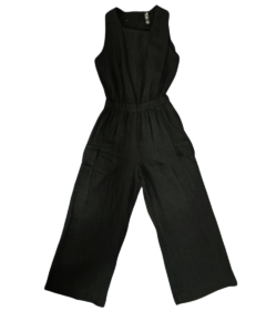 Mono niña color negro con bolsas laterales