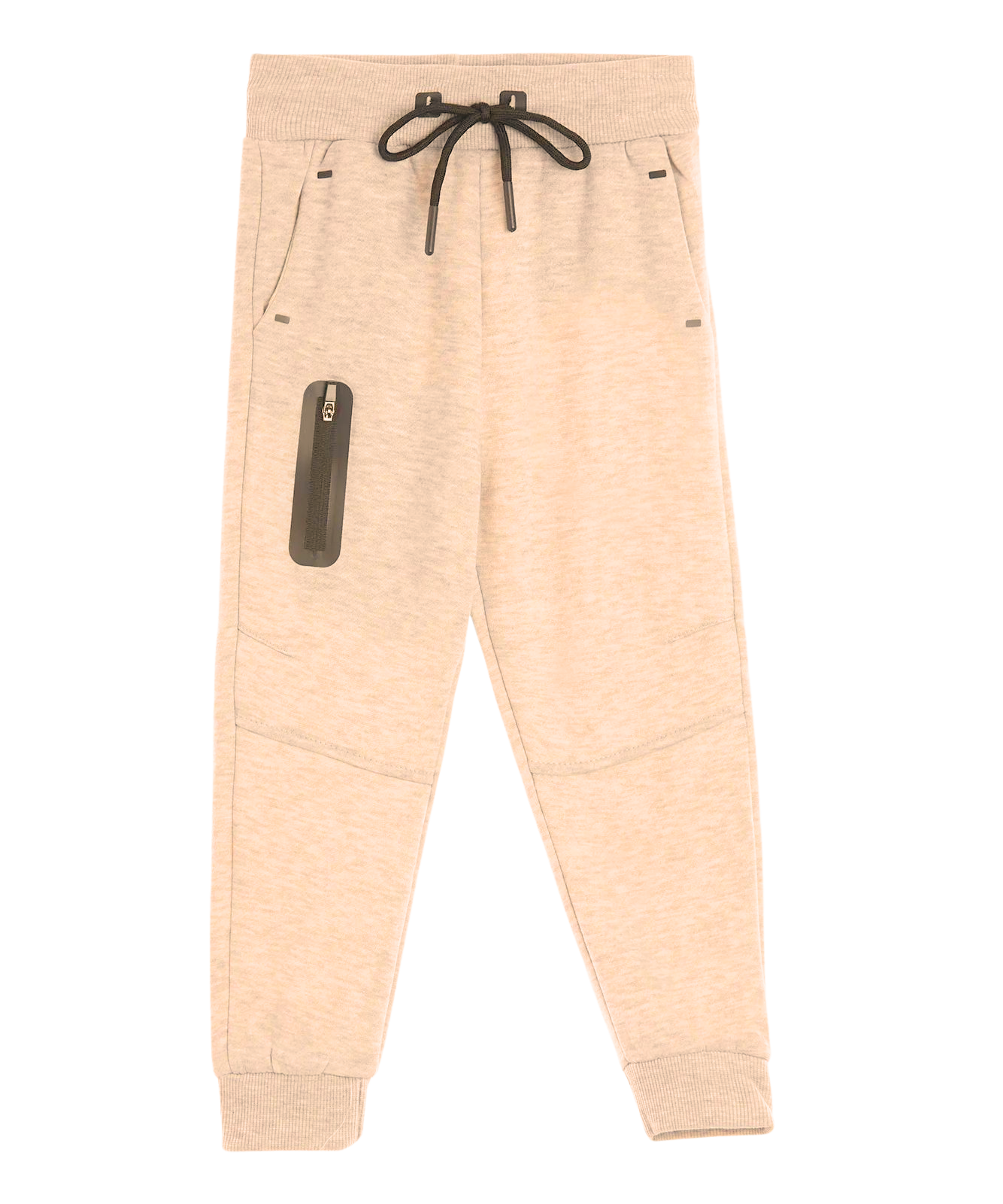 Jogger con cierre color beige