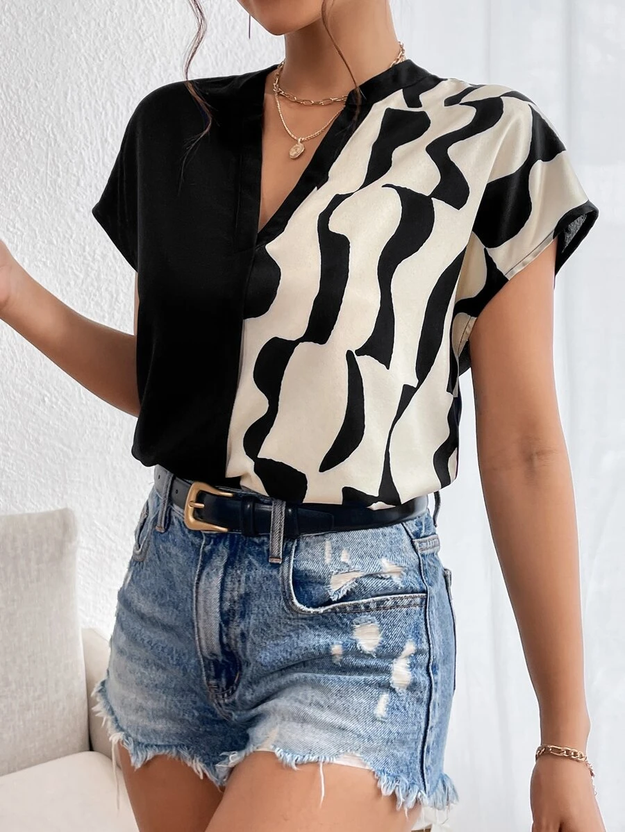 Blusas para el trabajo de verano con impresión gráfica - Imagen 2