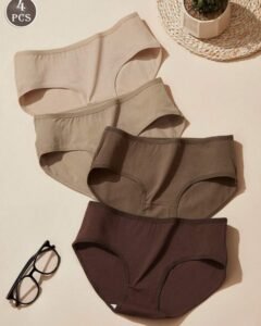 4 piezas de Bragas sin costuras para mujer de la Serie de Colores Maillard