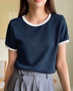 Camiseta de mujer de manga corta, casual y de moda