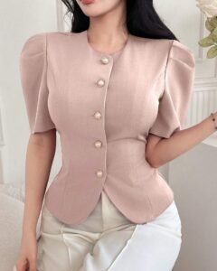 Blusa de verano elegante y ajustada para mujer