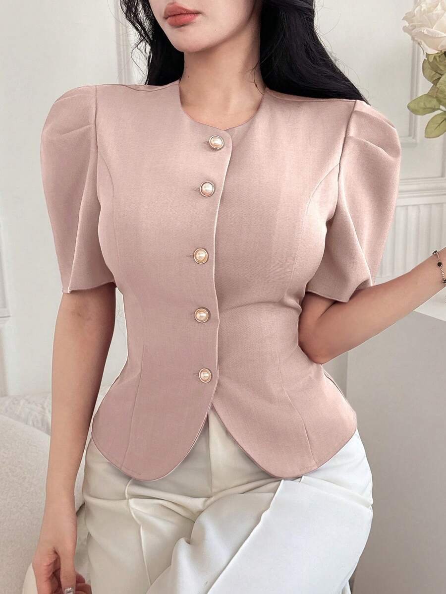 Blusa de verano elegante y ajustada para mujer