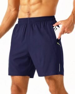 Shorts casuales sueltos de unicolor con bolsillo y cintura elástica para hombre
