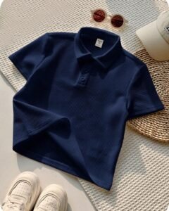 Camisa polo de manga corta con textura casual