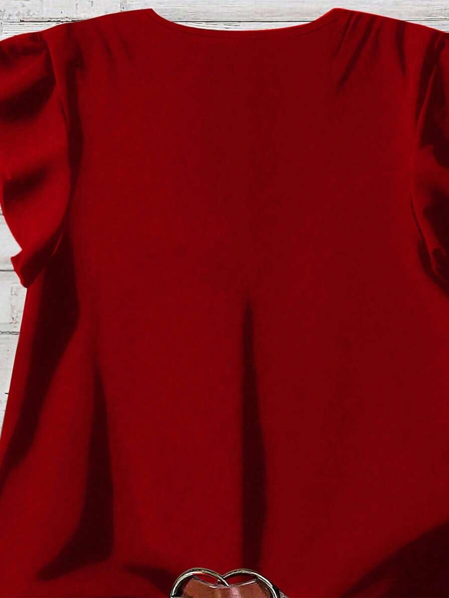 Blusa casual de unicolor sin mangas y cuello V - Imagen 2