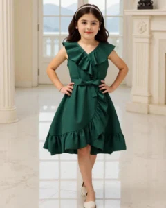 Vestido Envolvente Para Niña Adolescente Con Ribete De Volantes