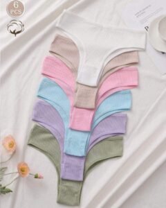 6 piezas de bragas brasileñas de algodón transpirable