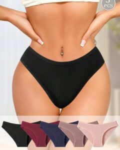 5 piezas Bragas  unicolor, cómodas, minimalistas, suaves y transpirables