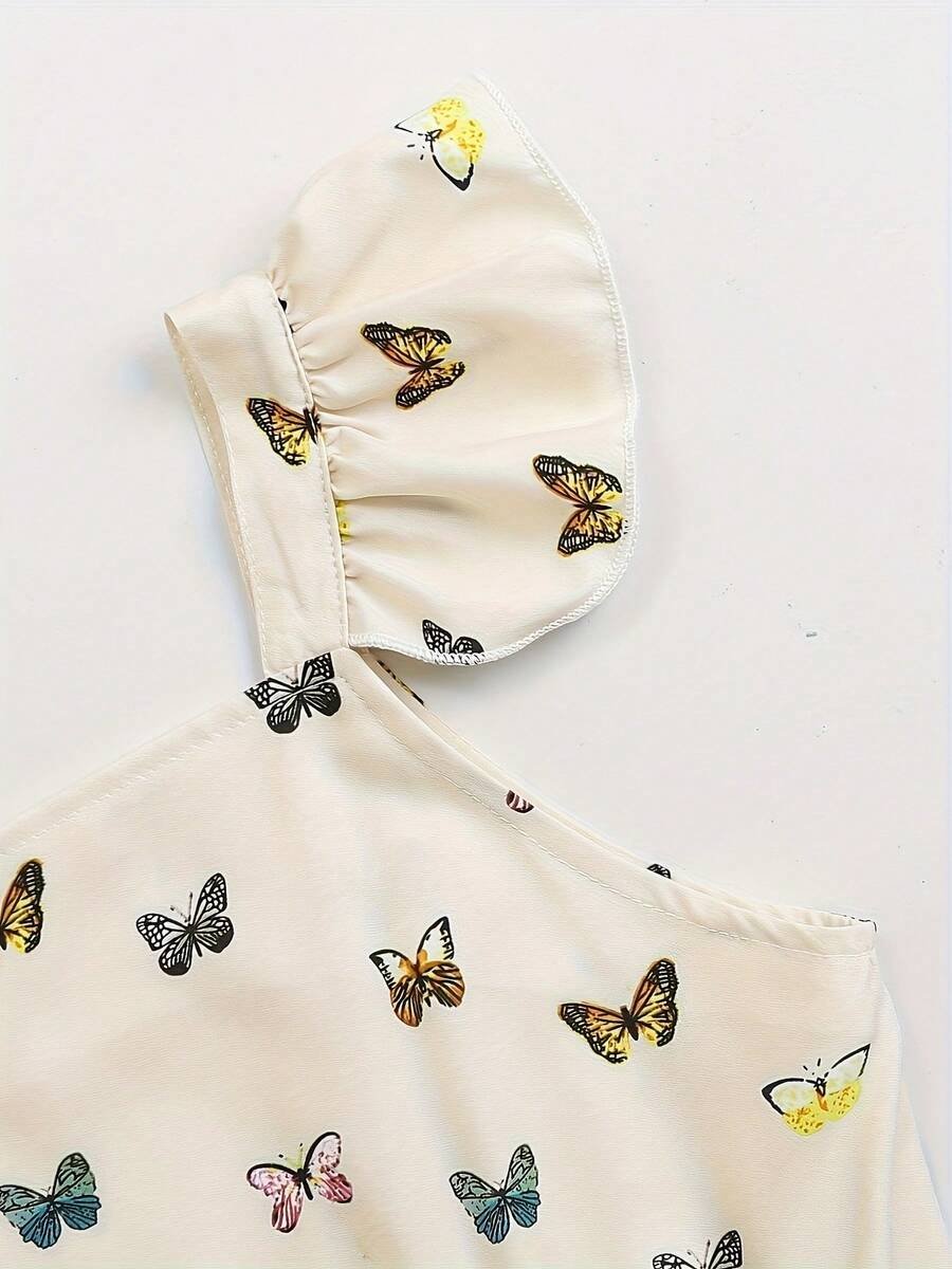 Vestido con estampado de mariposa y cuello cuadrado - Imagen 3