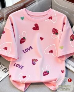 Camiseta de manga corta casual y versátil para uso diario con cuello redondo