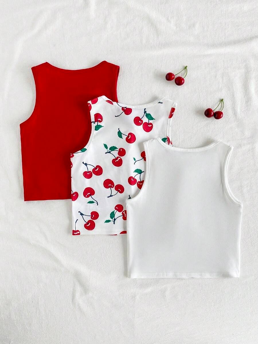 Camiseta sin mangas de unicolor para niñas - Imagen 3