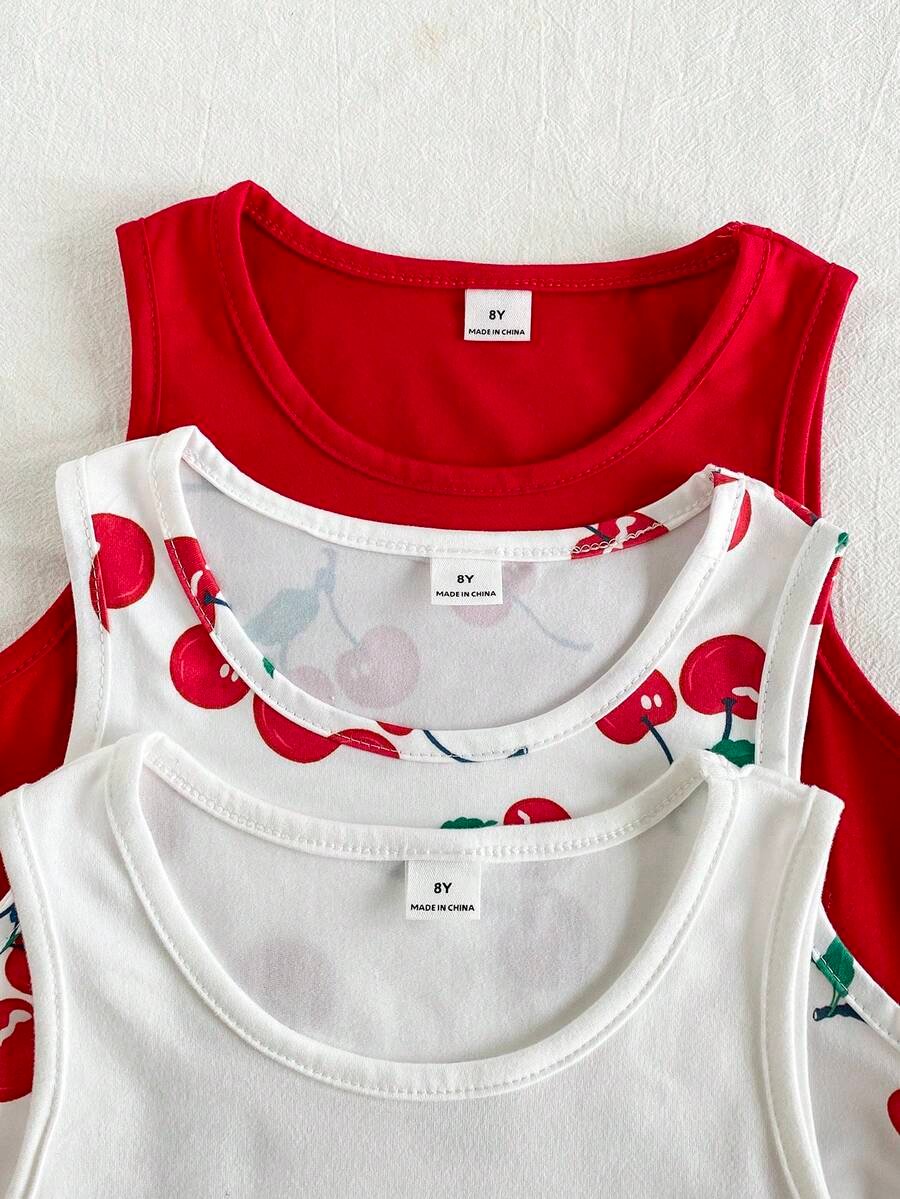 Camiseta sin mangas de unicolor para niñas - Imagen 2