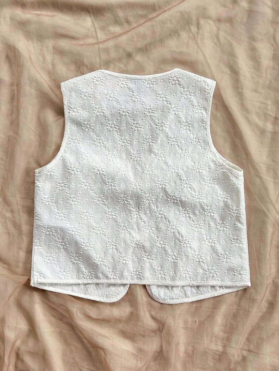 Camiseta sin mangas casual con detalle de atar y tela texturizada - Imagen 2