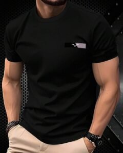 Camiseta de manga corta casual de cuello redondo con estampado gráfico,