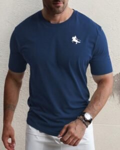 Camiseta de manga corta casual de cuello redondo con estampado