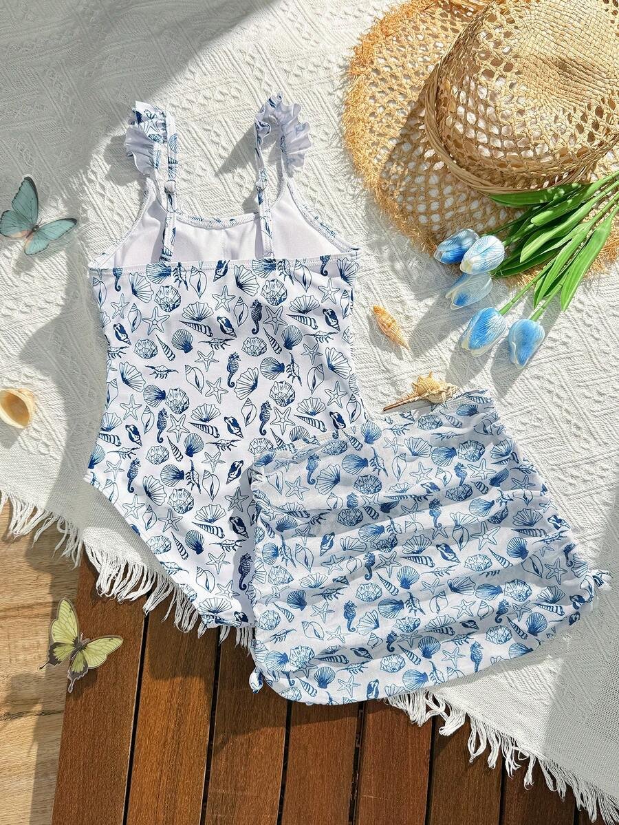 Traje de baño de una pieza para adolescentes con estampado - Imagen 3