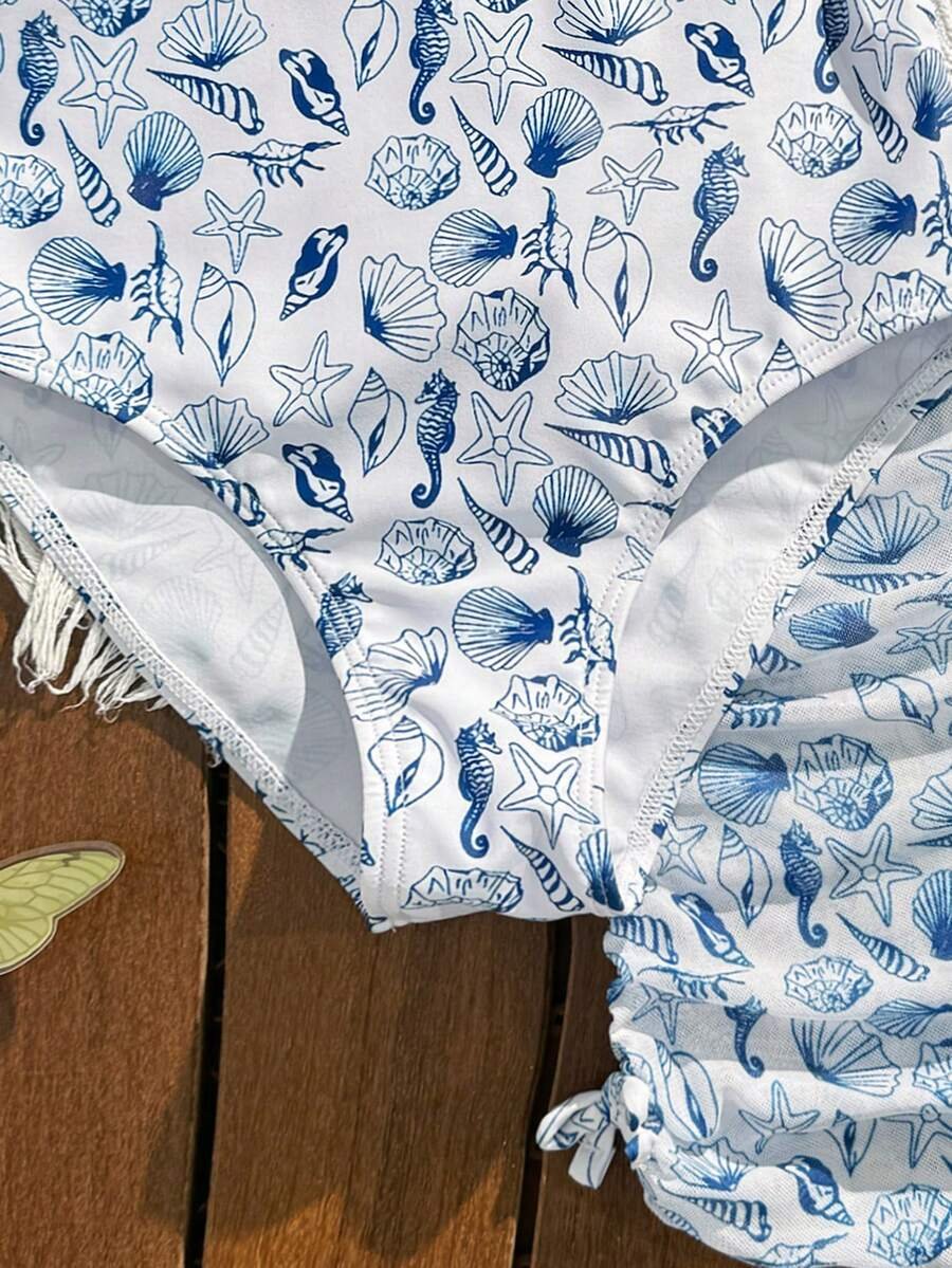 Traje de baño de una pieza para adolescentes con estampado - Imagen 2