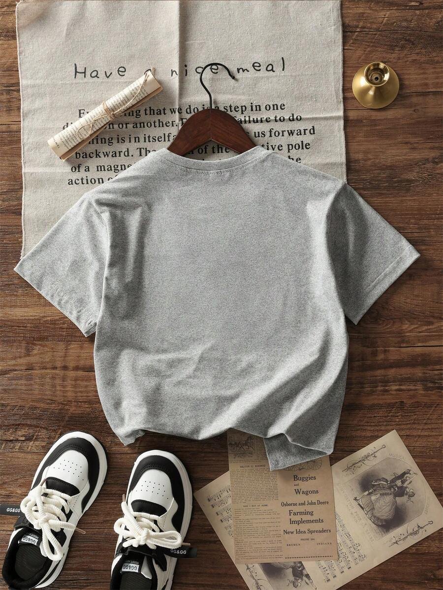 Camiseta de cuello redondo de manga corta con estampado - Imagen 3