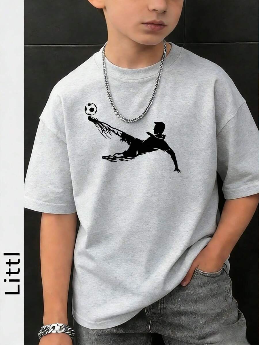 Camiseta de cuello redondo de manga corta con estampado