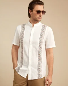 Camisa De Manga Corta Con Estampado Geométrico