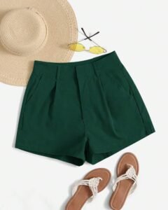 Pantalones cortos tejidos casuales de verano lisos para uso diario