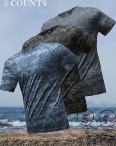 Camisetas manga corta cuello redondo de seda de hielo de secado rápido
