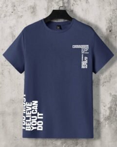 Camiseta de manga corta con eslogan impreso, de estilo minimalista y casual
