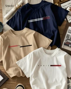 Camisetas de manga corta y cuello redondo de estampado casual