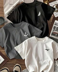 Camisetas de manga corta de cuello redondo con estampado casual