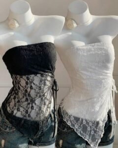 Top bandeau de malla unicolor