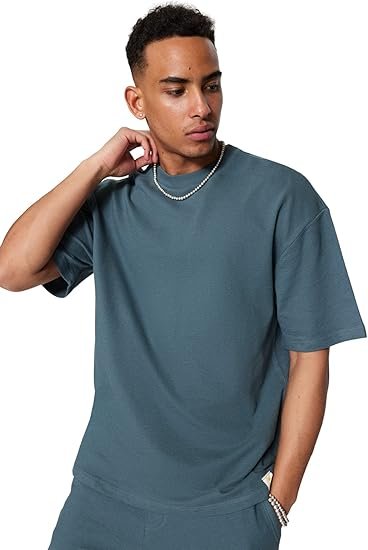 Playera Azul petróleo Cuello redondo hombre Manga Corta