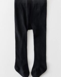 1 pieza Medias de color negro sólido para niños pequeños