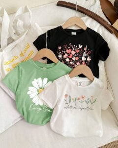Camisetas casuales minimalistas con estampado de dibujos animados