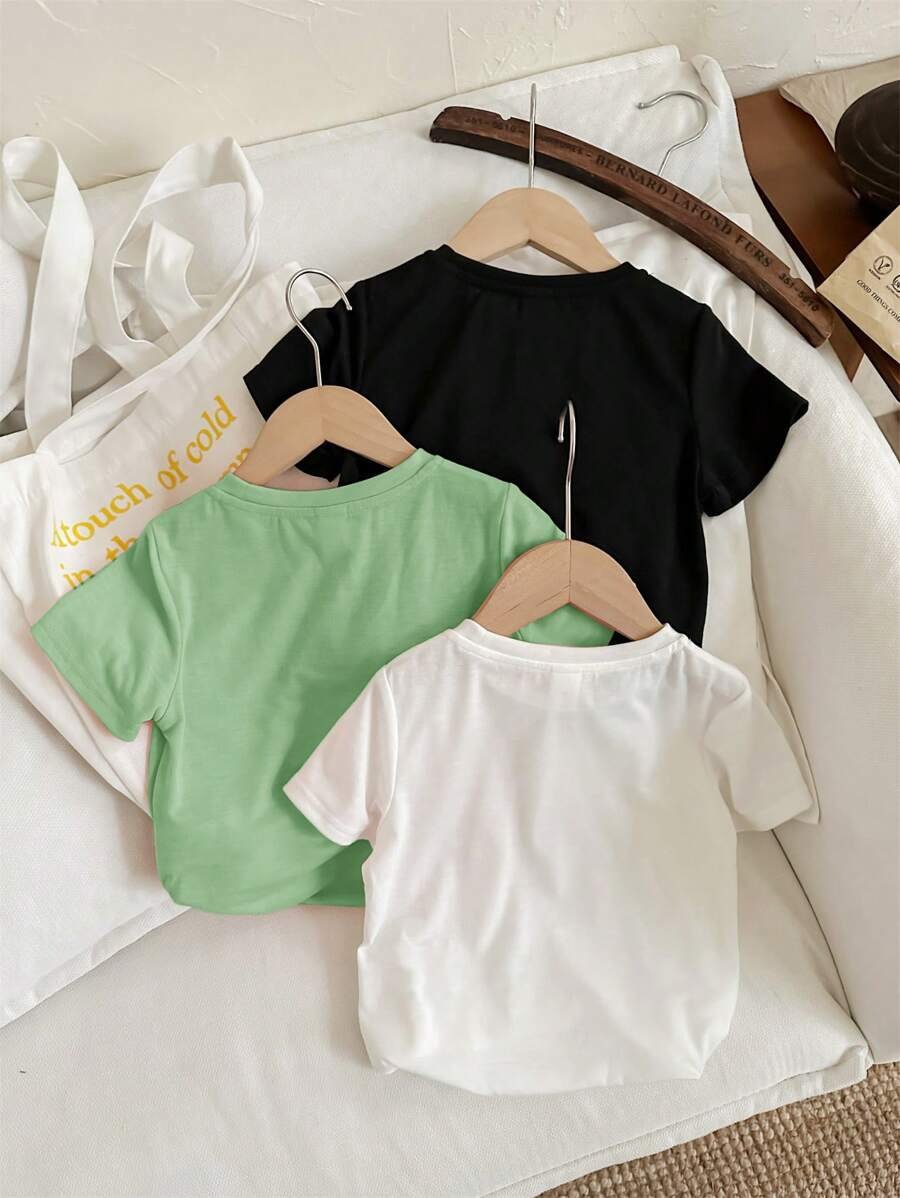Camisetas casuales minimalistas con estampado de dibujos animados - Imagen 3