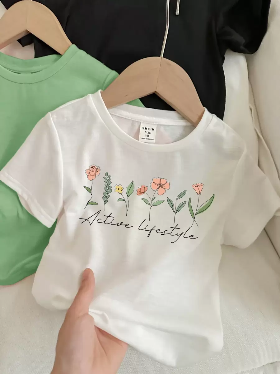 Camisetas casuales minimalistas con estampado de dibujos animados - Imagen 2