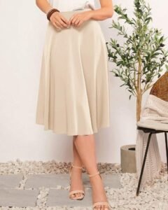 Falda casual de unicolor para mujer