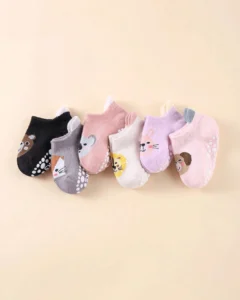 6 pares de calcetines antideslizantes de gel para bebé